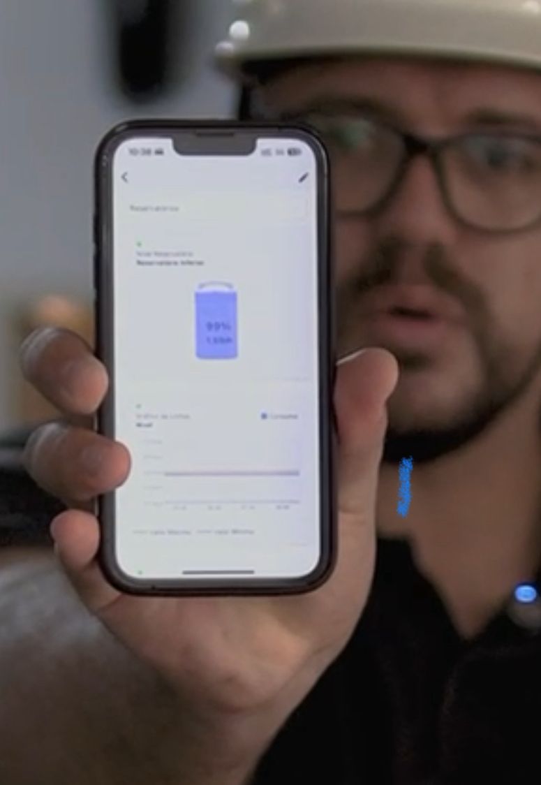 Painel com leituras de nível