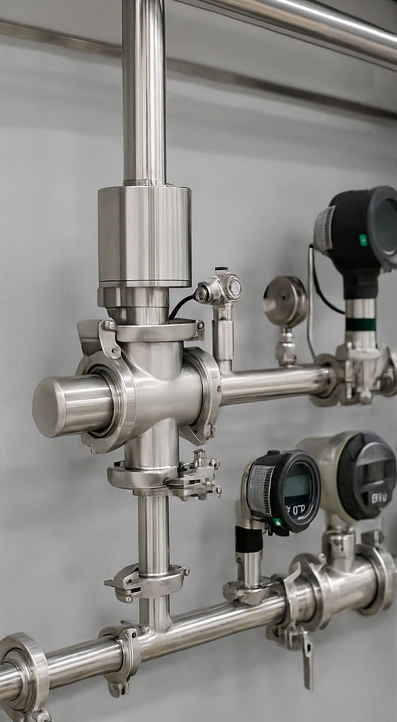 Válvulas sanitárias e instrumentação
